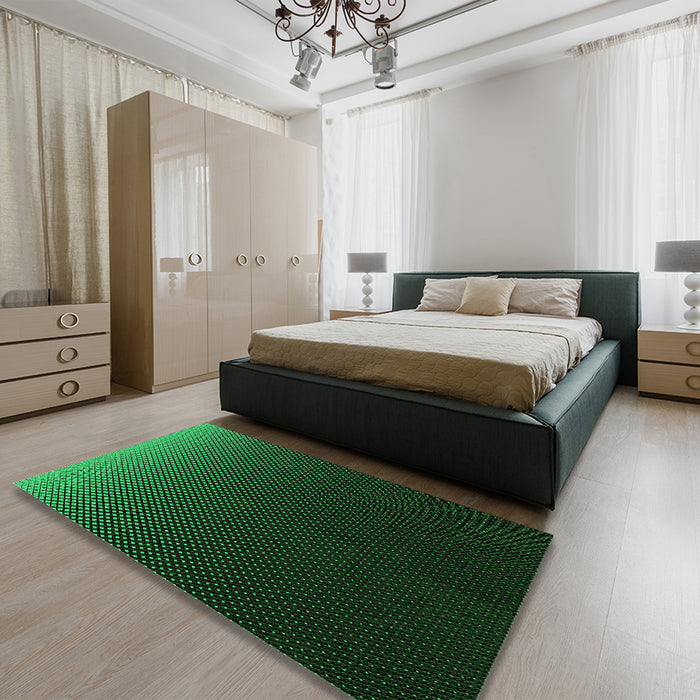 Patterned Black Rug in a Bedroom, pat1681grn