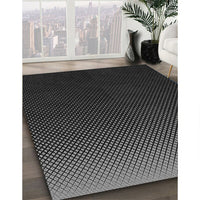 Patterned Black Rug, pat1681gry