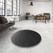 Round Patterned Black Rug in a Office, pat1681gry