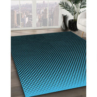 Patterned Black Rug, pat1681lblu