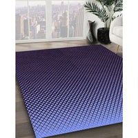 Patterned Slate Blue Rug, pat1681pur