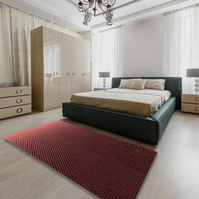 Round Machine Washable Transitional Chocolate Brown Rug in a Office, wshpat1681rd