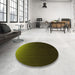 Round Patterned Black Rug in a Office, pat1681yw