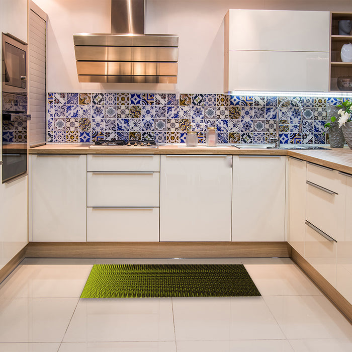 Patterned Black Rug in a Kitchen, pat1681yw
