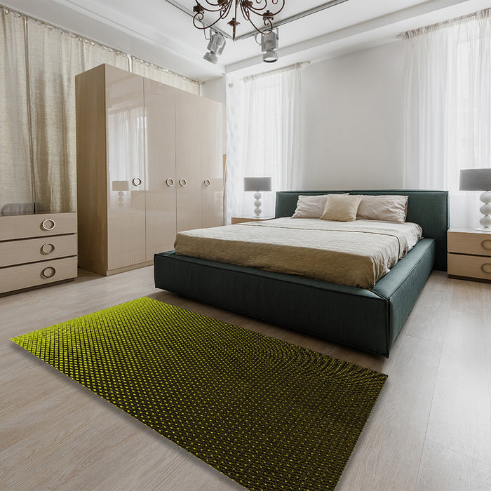 Patterned Black Rug in a Bedroom, pat1681yw