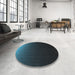 Round Patterned Black Novelty Rug in a Office, pat1681