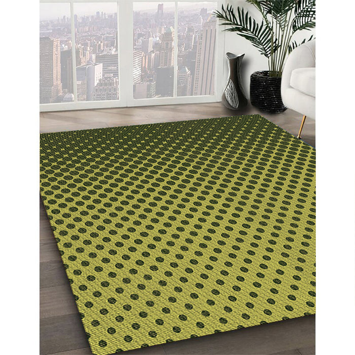 Machine Washable Transitional Dark Forest Green Rug in a Family Room, wshpat1682brn