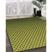 Machine Washable Transitional Dark Forest Green Rug in a Family Room, wshpat1682brn