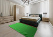 Round Machine Washable Transitional Green Rug in a Office, wshpat1682grn