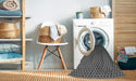 Machine Washable Transitional Gray Rug in a Washing Machine, wshpat1682gry