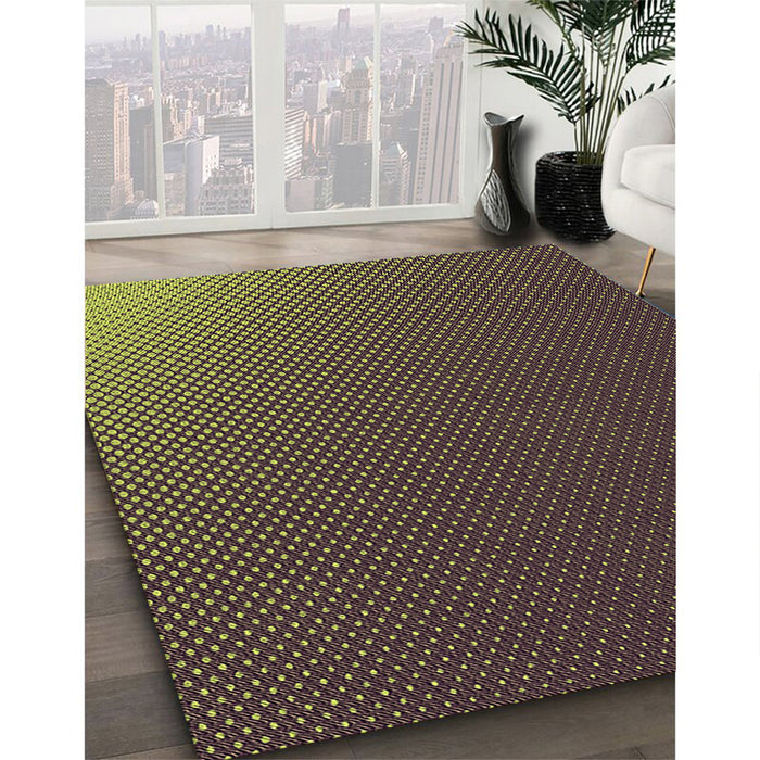 Machine Washable Transitional Purple Lily Purple Rug in a Family Room, wshpat1683brn