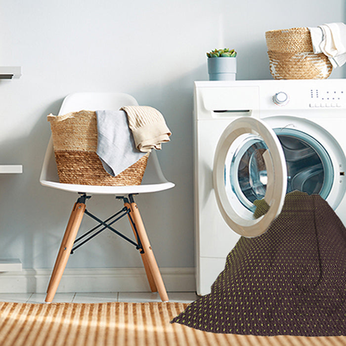 Machine Washable Transitional Purple Lily Purple Rug in a Washing Machine, wshpat1683brn
