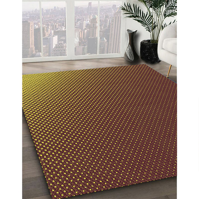 Machine Washable Transitional Vermilion Red Rug in a Family Room, wshpat1683org