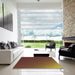 Machine Washable Transitional Vermilion Red Rug in a Kitchen, wshpat1683org