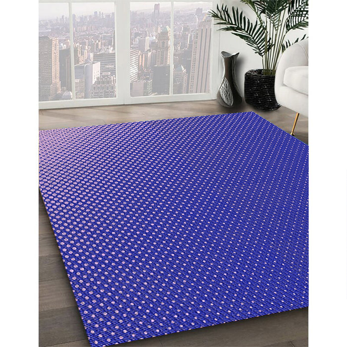 Machine Washable Transitional Medium Slate Blue Rug in a Family Room, wshpat1683pur