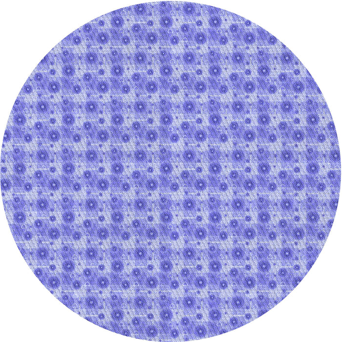 Square Machine Washable Transitional Jeans Blue Rug in a Living Room, wshpat1684blu