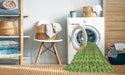 Machine Washable Transitional Olive Green Rug in a Washing Machine, wshpat1684grn