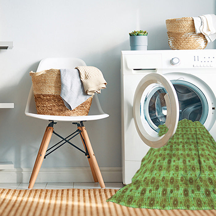 Machine Washable Transitional Olive Green Rug in a Washing Machine, wshpat1684grn
