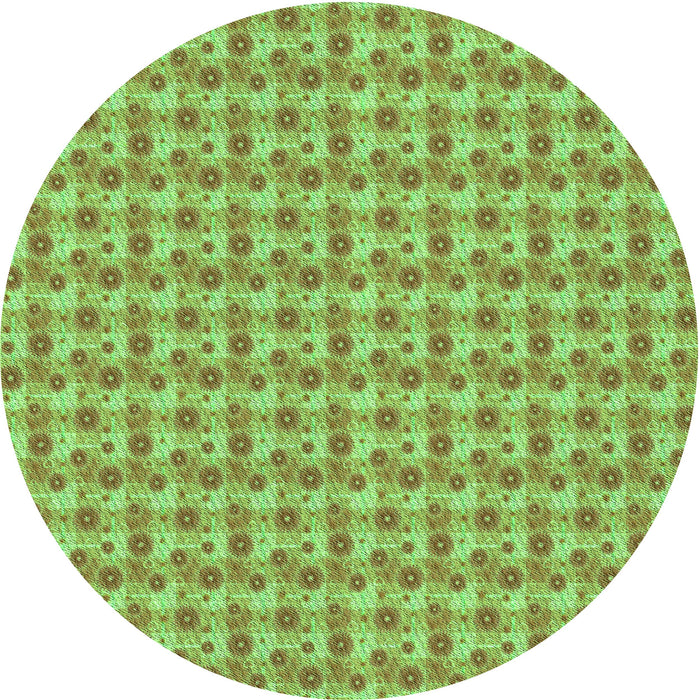 Square Machine Washable Transitional Olive Green Rug in a Living Room, wshpat1684grn