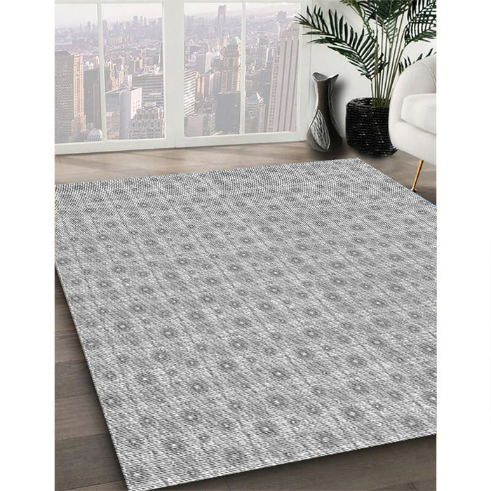 Machine Washable Transitional Platinum Silver Gray Rug in a Family Room, wshpat1684gry