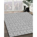 Machine Washable Transitional Platinum Silver Gray Rug in a Family Room, wshpat1684gry