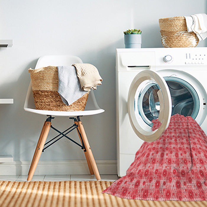 Machine Washable Transitional Light Coral Pink Rug in a Washing Machine, wshpat1684rd