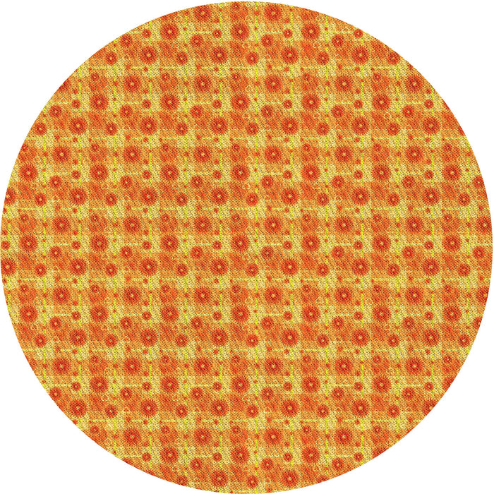 Square Machine Washable Transitional Orange Red Orange Rug in a Living Room, wshpat1684yw