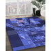 Machine Washable Transitional Denim Dark Blue Rug in a Family Room, wshpat1685blu