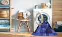 Machine Washable Transitional Denim Dark Blue Rug in a Washing Machine, wshpat1685blu