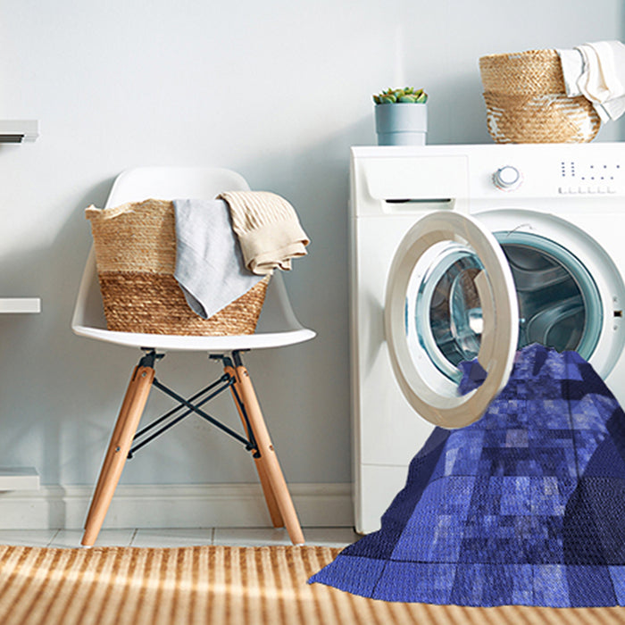 Machine Washable Transitional Denim Dark Blue Rug in a Washing Machine, wshpat1685blu