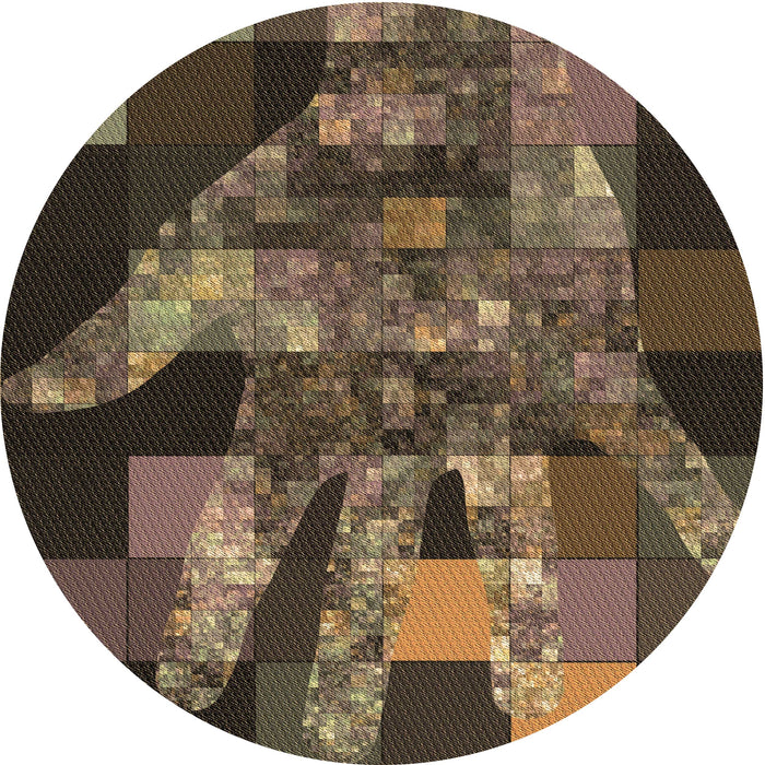Square Machine Washable Transitional Chocolate Brown Rug in a Living Room, wshpat1685brn