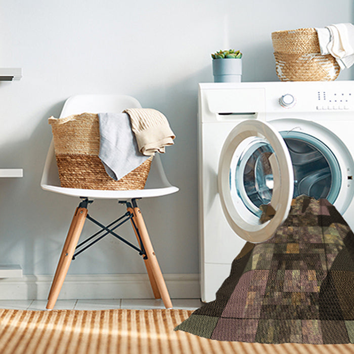 Machine Washable Transitional Chocolate Brown Rug in a Washing Machine, wshpat1685brn