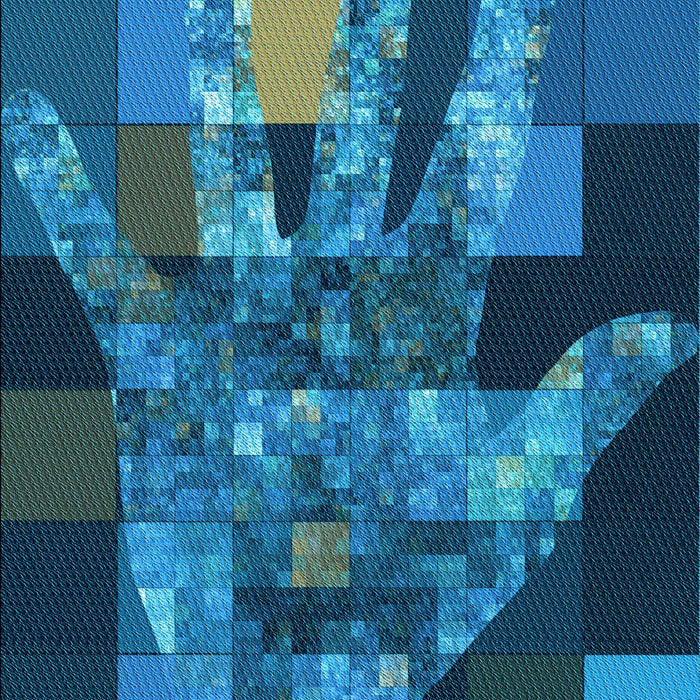 Patterned Deep Sky Blue Rug, pat1685lblu