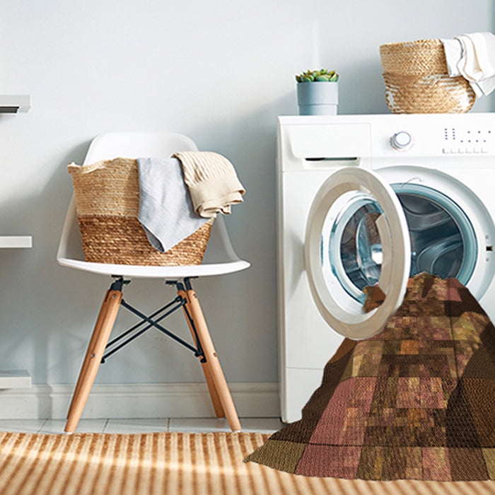Machine Washable Transitional Night Red Rug in a Washing Machine, wshpat1685org