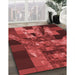 Machine Washable Transitional Cranberry Red Rug in a Family Room, wshpat1685rd