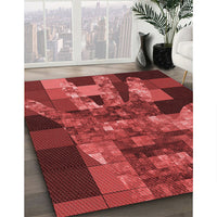 Patterned Cranberry Red Rug, pat1685rd