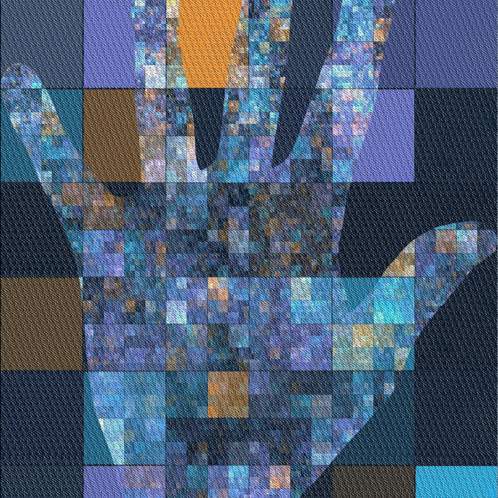 Patterned Deep-Sea Blue Novelty Rug, pat1685