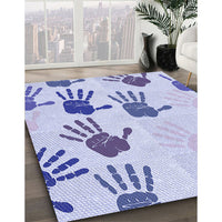 Patterned Lavender Blue Rug, pat1686blu