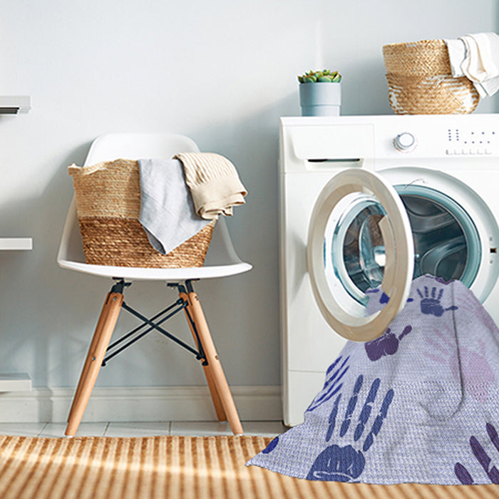 Machine Washable Transitional Lavender Blue Rug in a Washing Machine, wshpat1686blu