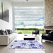 Square Patterned Lavender Blue Rug in a Living Room, pat1686blu