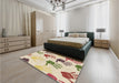 Patterned Golden Blonde Gold Rug in a Bedroom, pat1686brn