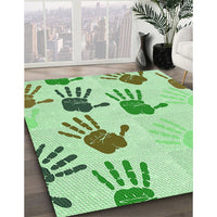 Patterned Green Rug, pat1686grn