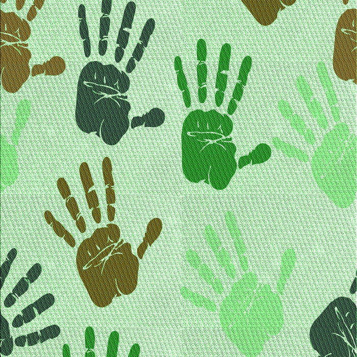 Machine Washable Transitional Green Rug, wshpat1686grn