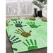 Machine Washable Transitional Green Rug in a Family Room, wshpat1686grn