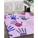 Machine Washable Transitional Medium Orchid Purple Rug in a Family Room, wshpat1686pur