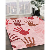 Patterned Red Rug, pat1686rd