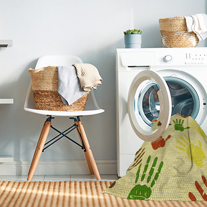 Machine Washable Transitional Cinnamon Brown Rug in a Washing Machine, wshpat1686yw