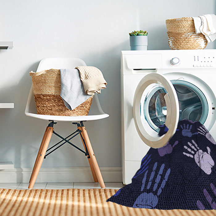 Machine Washable Transitional Deep Periwinkle Purple Rug in a Washing Machine, wshpat1687blu