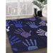 Patterned Deep Periwinkle Purple Rug in Family Room, pat1687blu