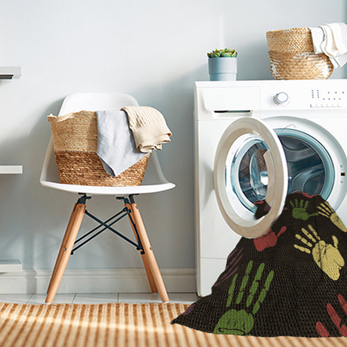 Machine Washable Transitional Red Brown Rug in a Washing Machine, wshpat1687brn